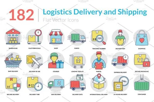 物流配送图标素材 182 Logistics Delivery Icons
