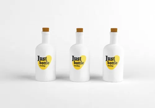 瓶子白模样机展示PSD模版 Bottles Mockup