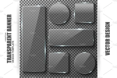 透明玻璃板设计素材Transparent Glass Plates Template