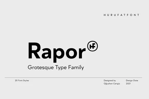 优雅的基础几何无衬线等宽怪诞英文字体家族 Rapor Grotesque - 20 Fonts