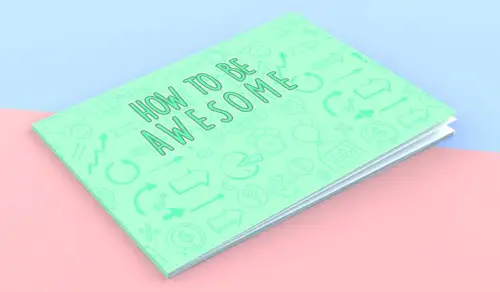 书籍杂志封面贴图PSD模板Landscape Book Cover Mockup #022