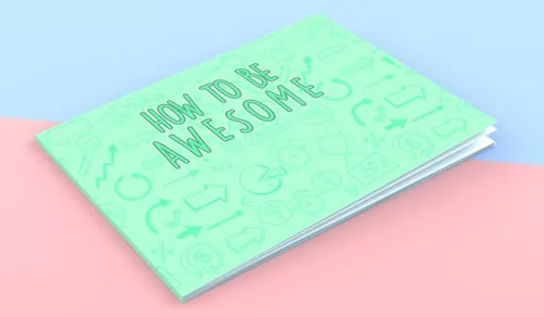 书籍杂志封面贴图PSD模板Landscape Book Cover Mockup