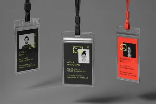 高质量企业工牌员工牌品牌VI设计贴图样机模板 Hanging