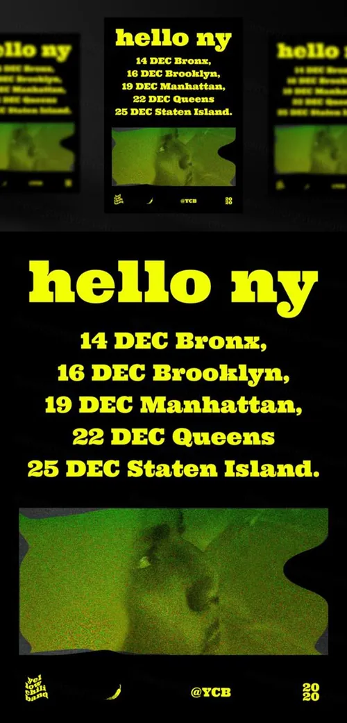 街头潮流抽象欧美标题版式新媒体宣传海报PSD模板 Holographic instagram template