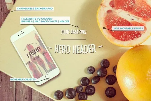 巨无霸水果样机模型 Fruits Hero Mockup
