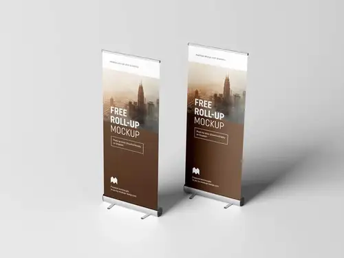 易拉宝海报设计提案展示样机PSD模板 Roll-up Mockup / 85x200 cm