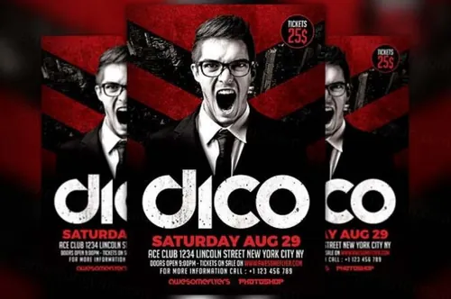 DJ音乐海报制作模板下载 DJ Promotion Flyer Template