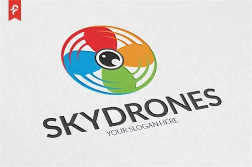 无人机图形标志Logo模板 Sky-Drone-Logo
