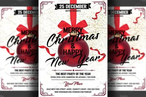 圣诞节海报图片传单设计 Christmas Invitation Psd Flyer