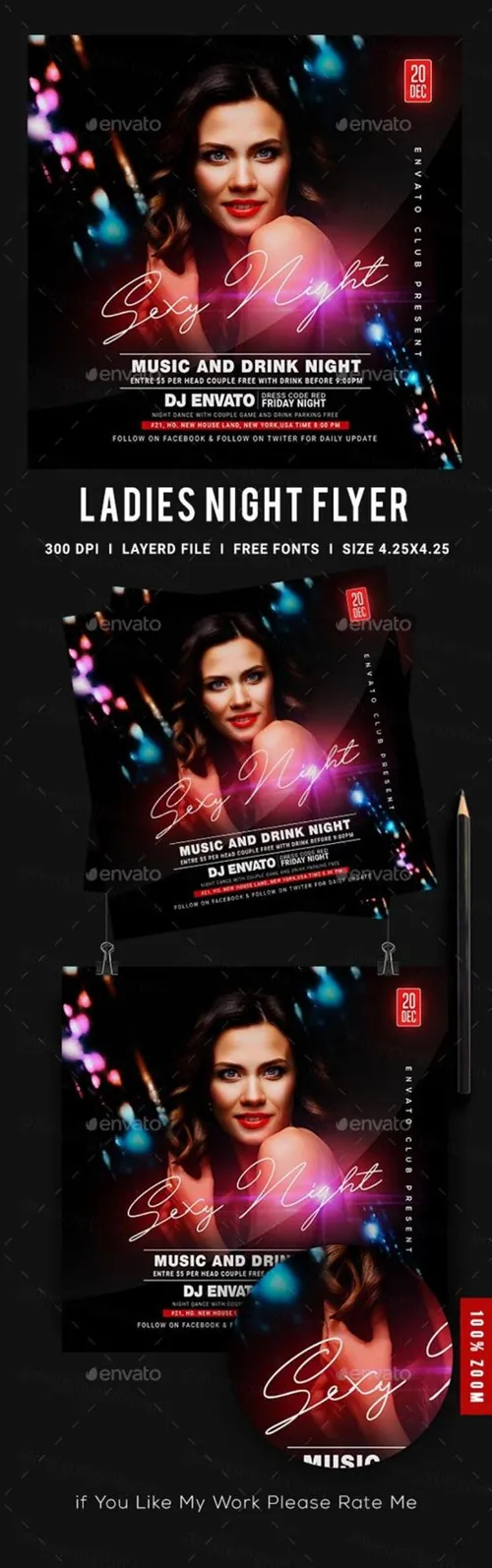 女士夜总会派对传单设计 Ladies_Night_Club_Flyer