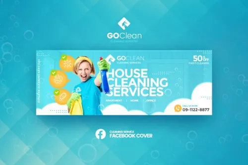 时尚清新高端多用途的高品质家政保洁清洁工goclean-cleaning