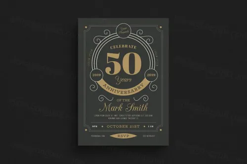 经典周年庆海报设计 Vintage Anniversary Flyer Invitation