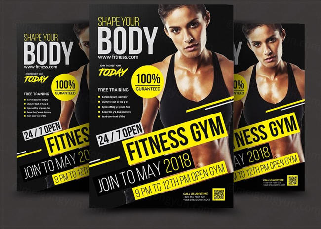 健身宣传单设计模板 Fitness Flyer