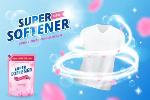 干净清爽的洗衣粉洗衣液矢量海报展板素材