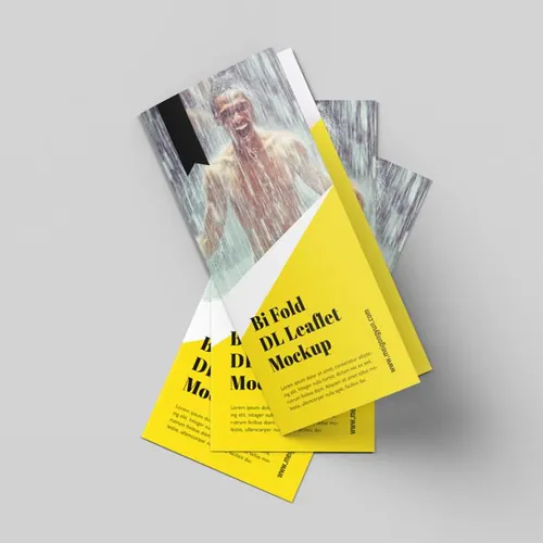 双折页DL传单设计印刷提案样机PSD模板素材 Bi-fold DL Brochure Mockup