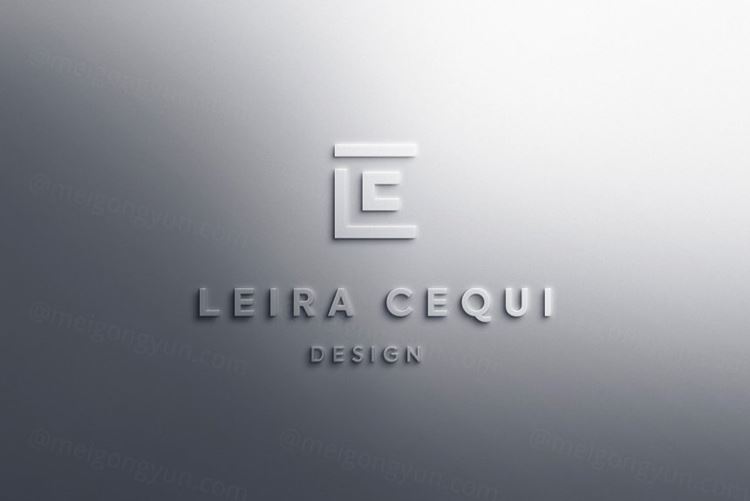 企业形象墙3D立体商标LOGO展示设计提案样机模板 Logo