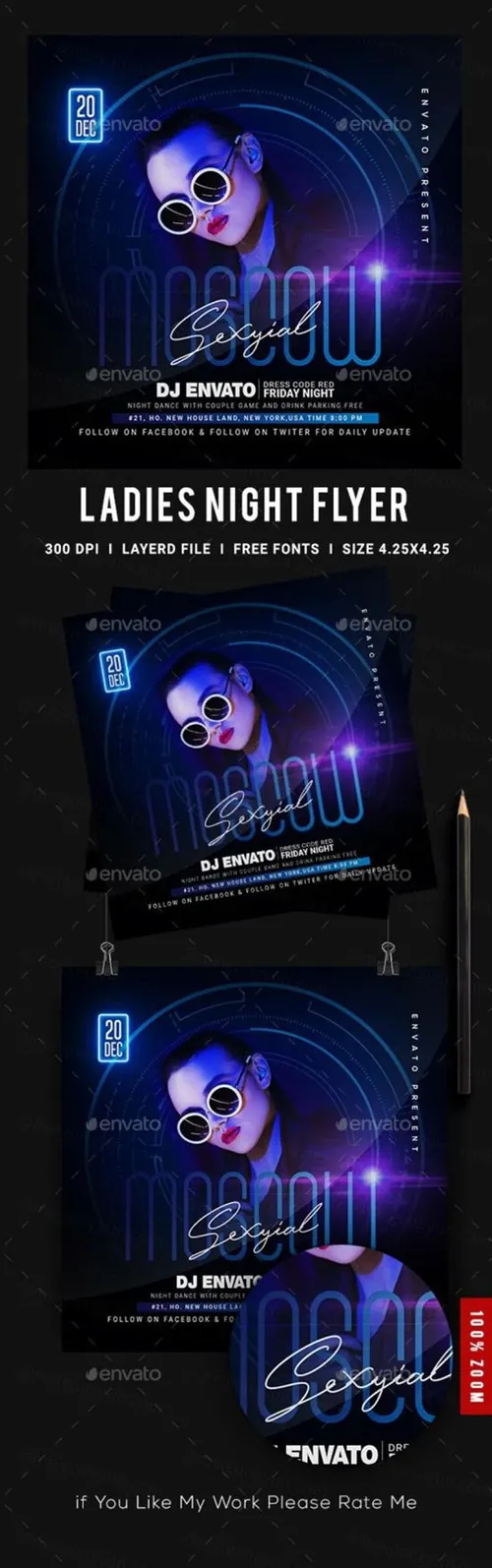 夜总会俱乐部派对传单PSD模板Night Club Flyer