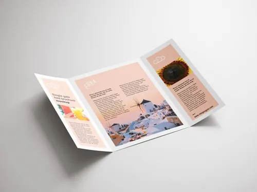 3折页宣传手册小册子设计贴图样机PSD模板 Single gate fold brochure mockup