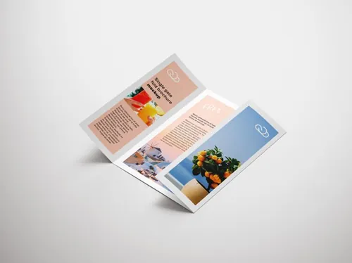 3折页宣传手册小册子设计贴图样机PSD模板 Single gate fold brochure mockup