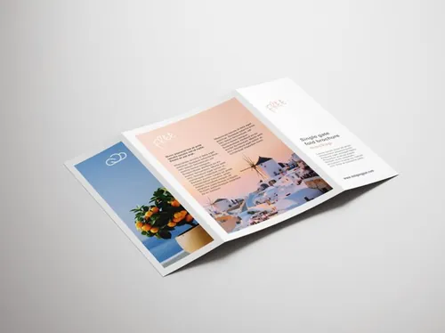 3折页宣传手册小册子设计贴图样机PSD模板 Single gate fold brochure mockup