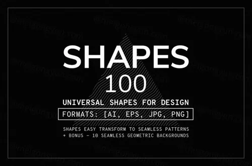 潮流未来派几何抽象形状无缝拼接图案矢量素材合辑 100 ge