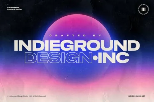 大胆现代流行海报杂志排版无衬线英文字体免费下载 Indieground - RADWAVE FONT
