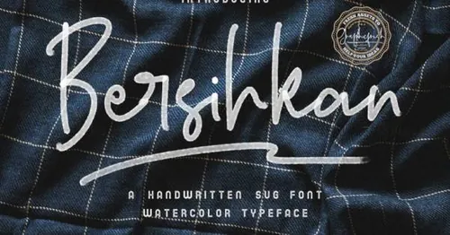 个性的水彩签名SVG手写签名字体下载 Bersihkan – Watercolor