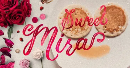 水彩丝带花饰手写英文字体下载 Mira  graphic watercolor