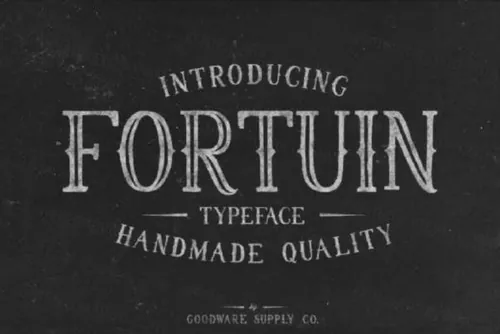 手工绘制复古风格英文字体 Fortuin Font