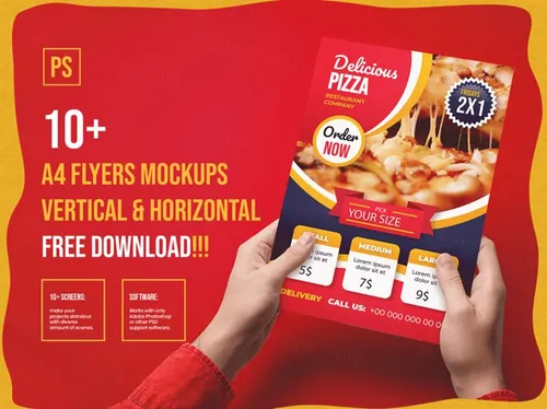 A4传单折页海报模板素材 Flyer Mockups