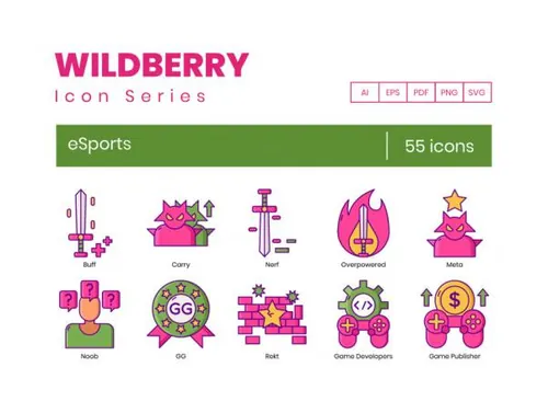 55个合适Web和市场营销的高级电子竞技图标合集 Esport Icons |