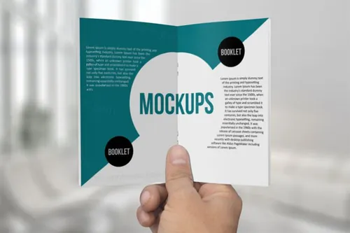 袖珍小册子模型PSD贴图模板Pocket Booklet / Catalog Mockups