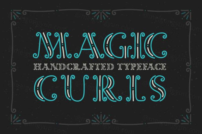 魔幻卷曲装饰的字体 Decorative font Magic Curls