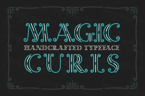 魔幻卷曲装饰的字体 Decorative font Magic Curls