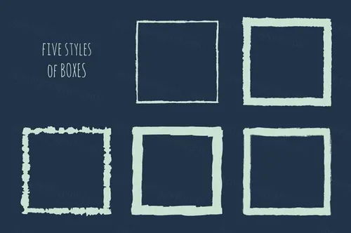 粗糙的图片手绘效果边界素材 Grunge Border Ed