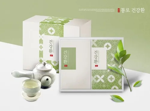 礼包礼盒健康保健产品传统包装设计PSD模板