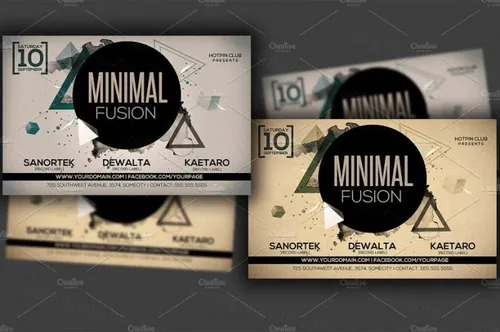 极简主义晚会模板 Minimalistic Party Flyer Template