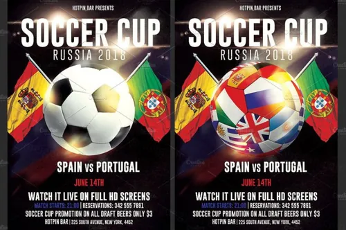 世界杯足球比赛宣传海报模板 Football World Cup  Flyer