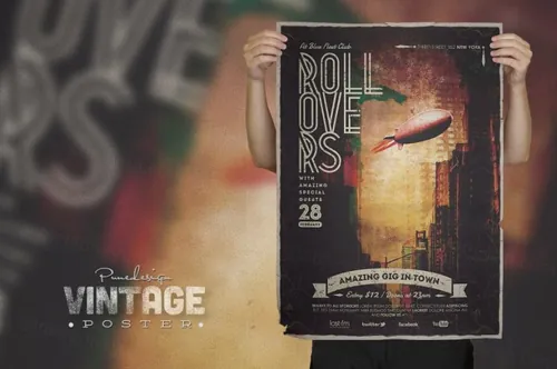 经典海报制作模板 Vintage Poster Flyer