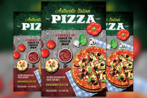 比萨餐厅宣传单模板 Pizza Restaurant Flyer Template