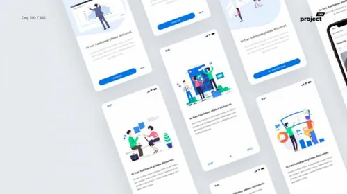 团队协作移动APP界面设计 Mobile Onboarding Screens