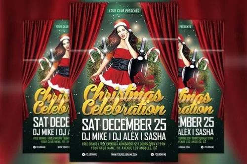 圣诞节庆祝单张模板 Christmas Celebration Flyer Template