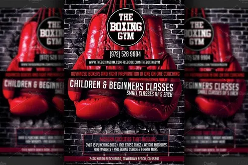 拳击馆宣传海报模板 Boxing Gym Flyer Template