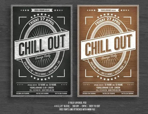 怀旧海报制作模板 Chill Out Flyer Poster