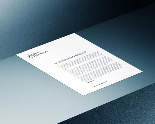 A4纸张模型PSD贴图模板Dark Elements / A4 paper mockup