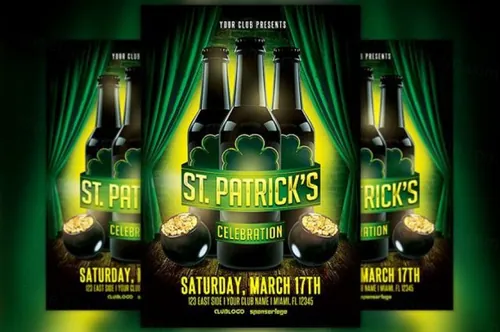 圣帕特里克节节日庆祝海报模板Patricks Day Celebration Flyer