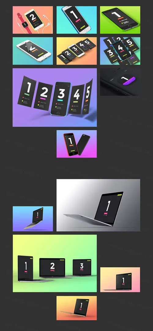 好用的UI展示模型Mockup苹果设备PSD模板