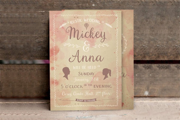 经典水彩邀请函贺卡设计模板 Classic-Watercolor-Suite