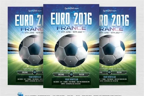 世界杯宣传海报模板 Euro  FLyer