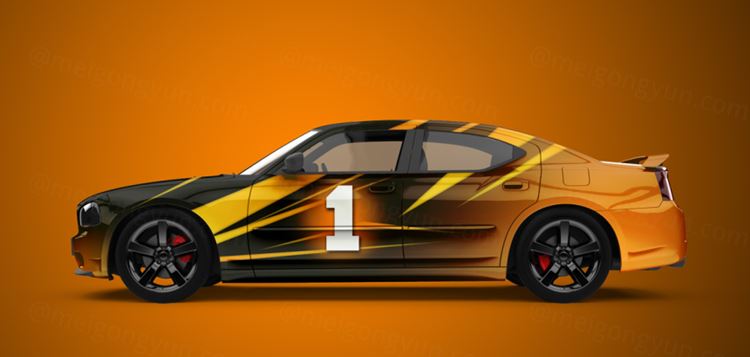 跑车运动品牌车身广告设计提案样机PSD模板 Sport car Mockup